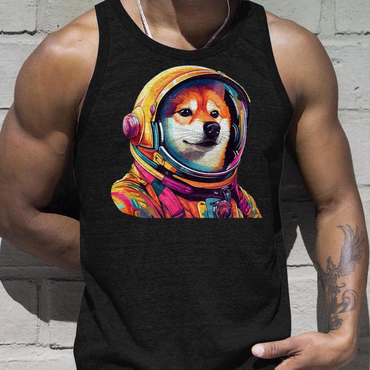 柴犬 面白いtシャツ 犬 宇宙飛行士 かわいい メンズ 子供 おもしろ 服 グッズ ネタ 犬好き タンクトップ 彼への贈り物