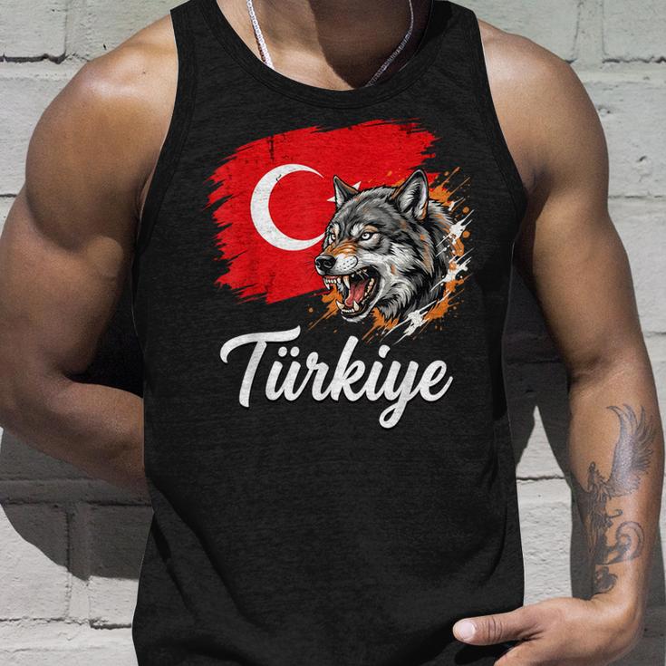 激しいトルコのオオカミと国旗 タンクトップ 彼への贈り物