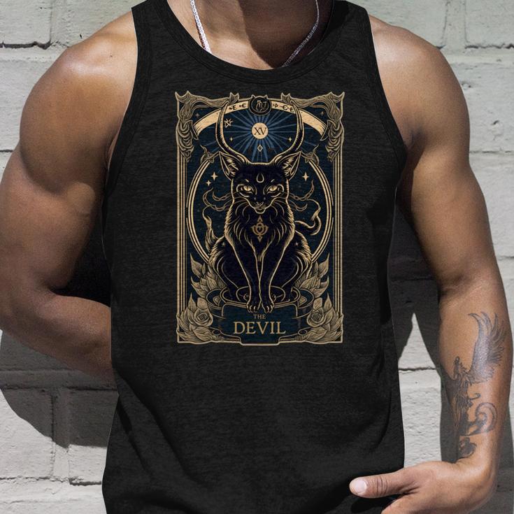 猫 タロットカード 悪魔 タロットカード 猫 長袖tシャツ タンクトップ 彼への贈り物