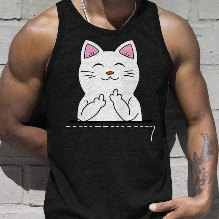 猫 中指 おもしろバッグ タンクトップ 彼への贈り物