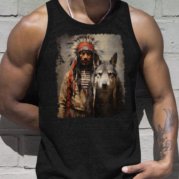 男と狼 長袖tシャツ タンクトップ 彼への贈り物