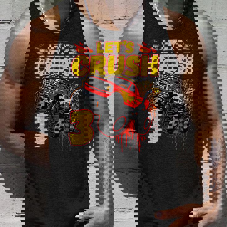 男の子、3歳、英語で、モンスタートラック、誕生日 タンクトップ 彼への贈り物