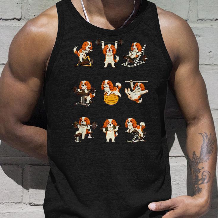 面白いtシャツ 犬 キャバリア 筋トレ ジム イヌ グッズ かわいい おもしろtシャツ 面白い 服 ネタ タンクトップ 彼への贈り物