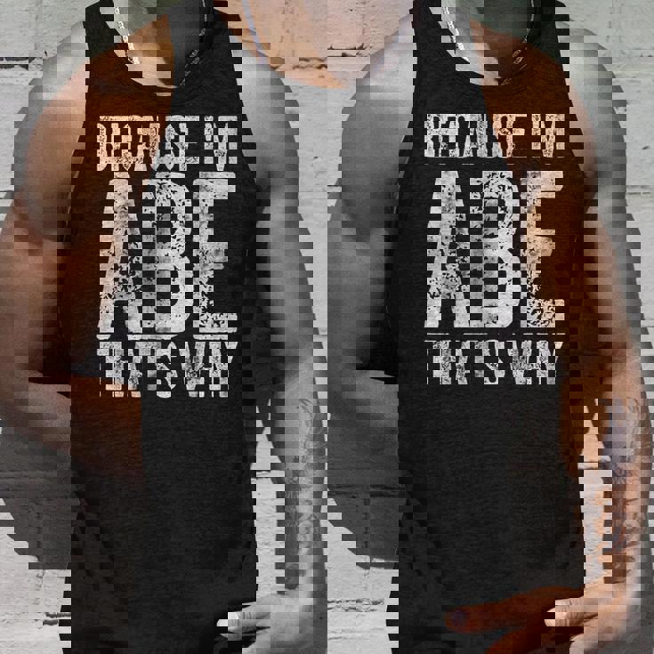 面白い名前入りシャツ Because I'm Abe That's Why タンクトップ 彼への贈り物