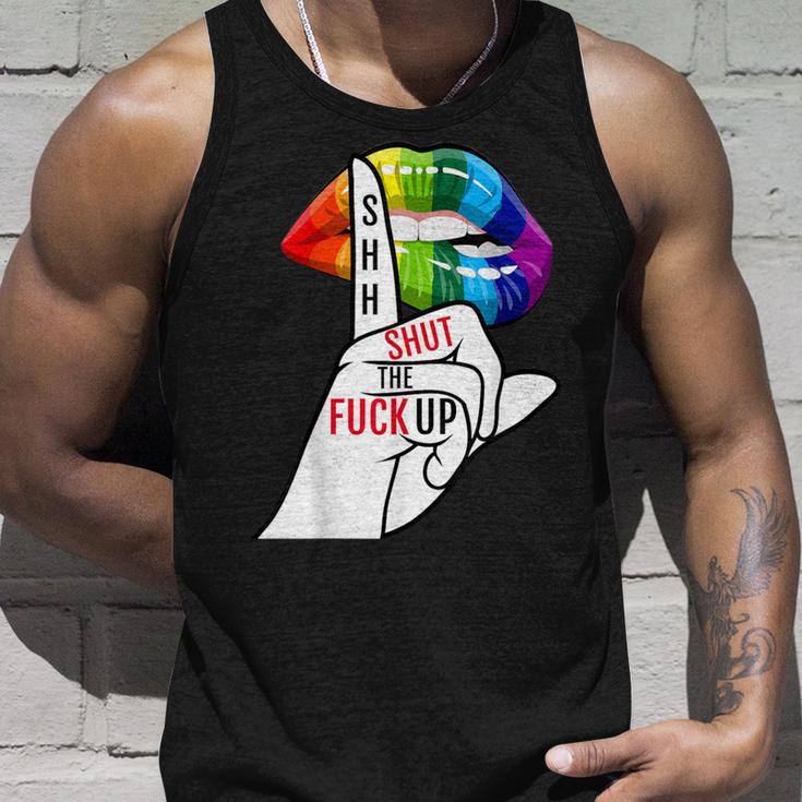 黙ってろよ Lgbtq タンクトップ 彼への贈り物