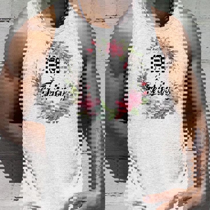 101歳＆ファビュラスフラワーパーティー 101歳の誕生日おめでとう 長袖tシャツ タンクトップ 彼への贈り物