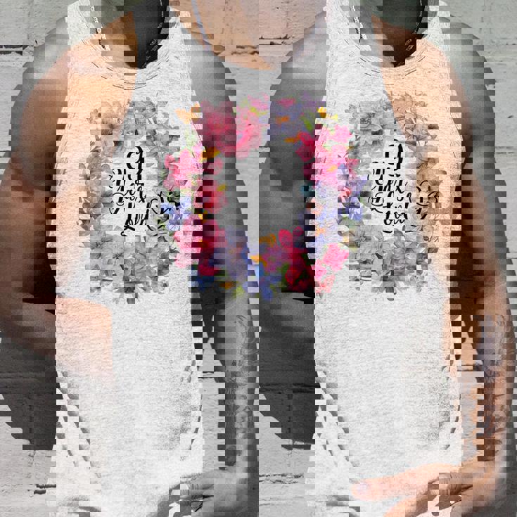 91 Years Loved 91歳の誕生日 フローラルリース ナインティワン タンクトップ 彼への贈り物