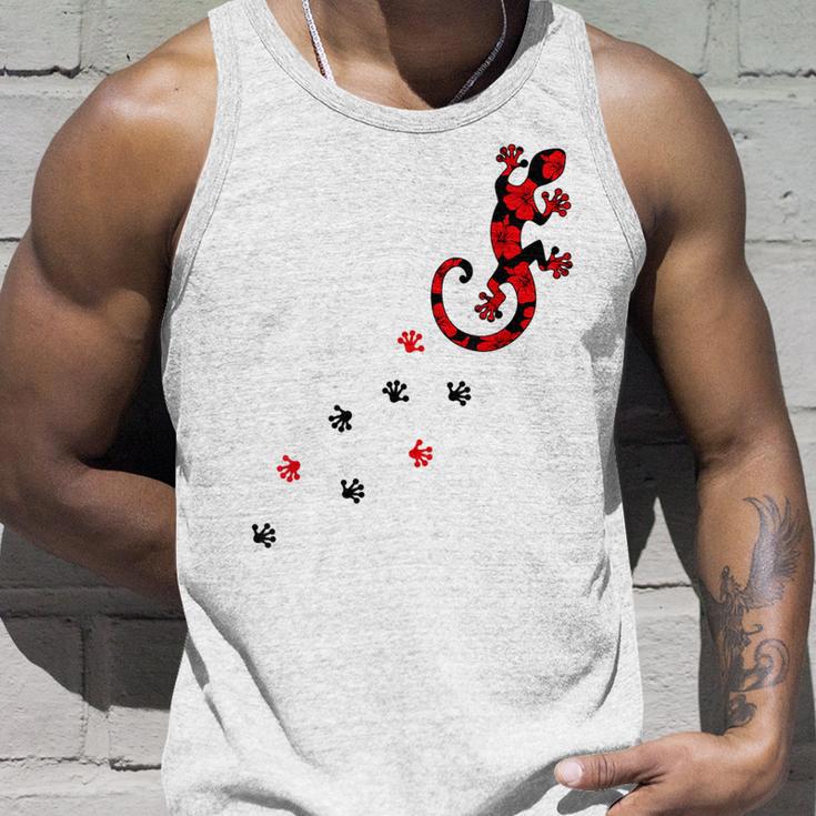 Gecko Footprint ハイビスカスフラワー ハワイサーフスタイルtシャツ タンクトップ 彼への贈り物