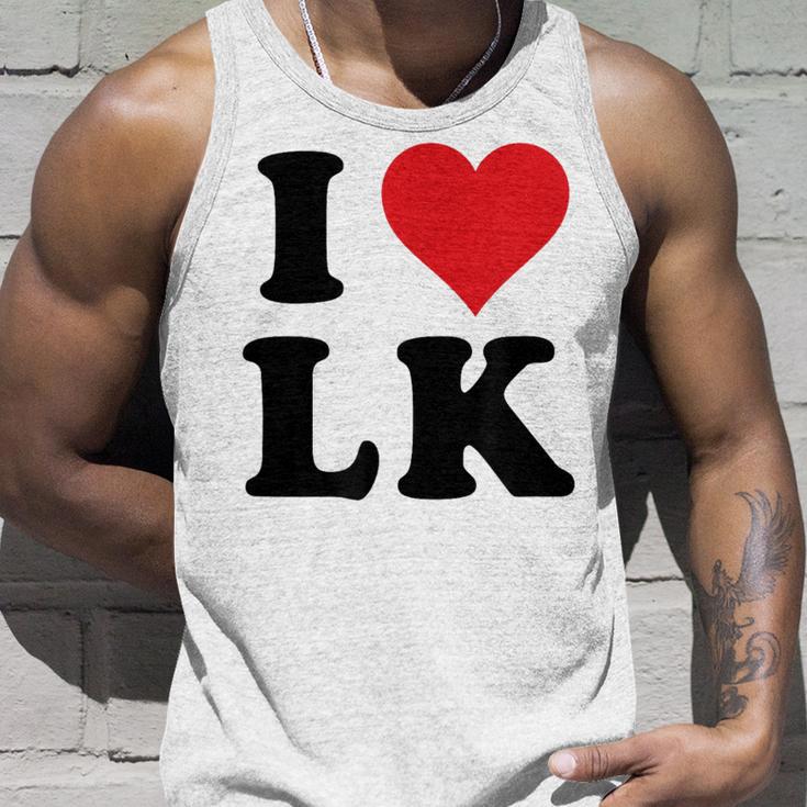 I Heart Lk Initials I Love LK First And Last Name L K タンクトップ 彼への贈り物