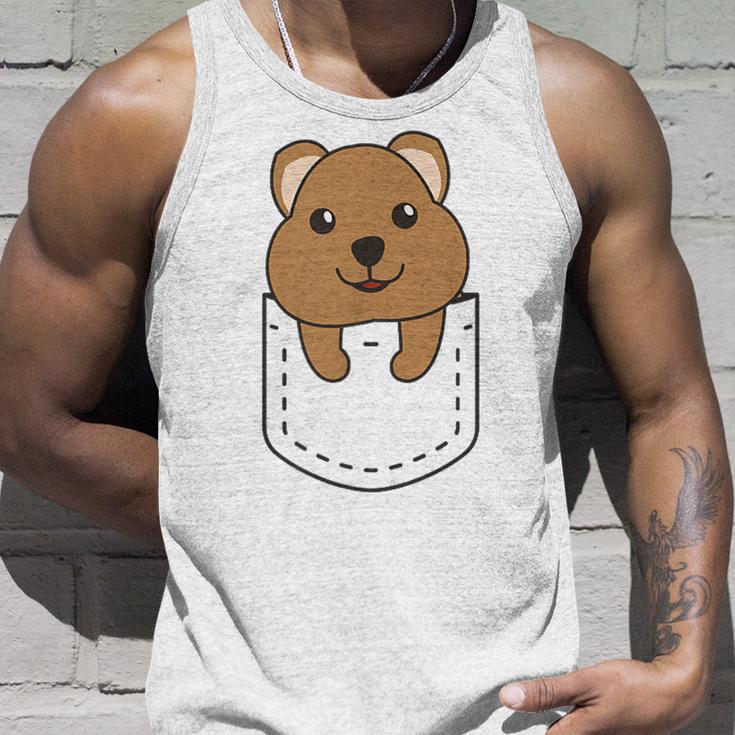 Quokka In Pocket かわいいクオッカ 胸ポケットクオッカ タンクトップ 彼への贈り物