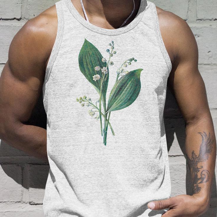 スズラン植物アートペインティングtシャツ タンクトップ 彼への贈り物