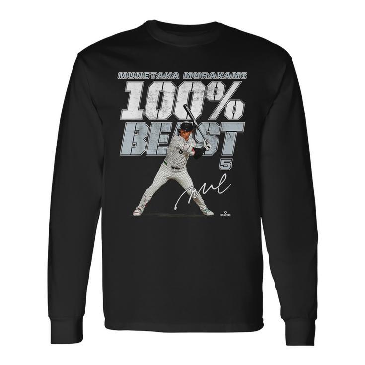 100獣 村上宗隆 シカゴ野球 長袖Tシャツ