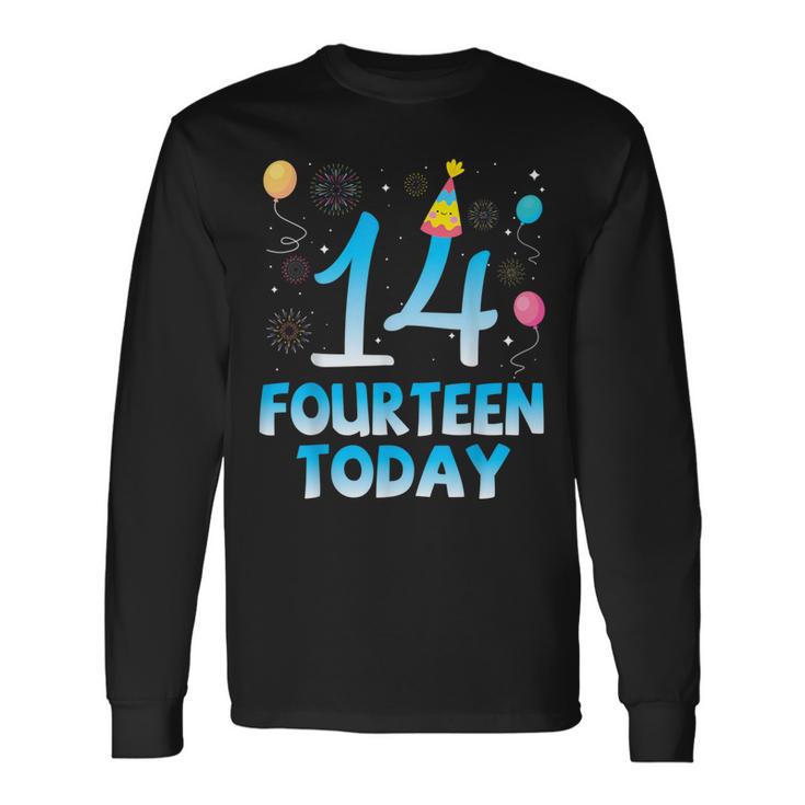 14歳今日私にお誕生日おめでとう彼彼女の息子娘 長袖Tシャツ