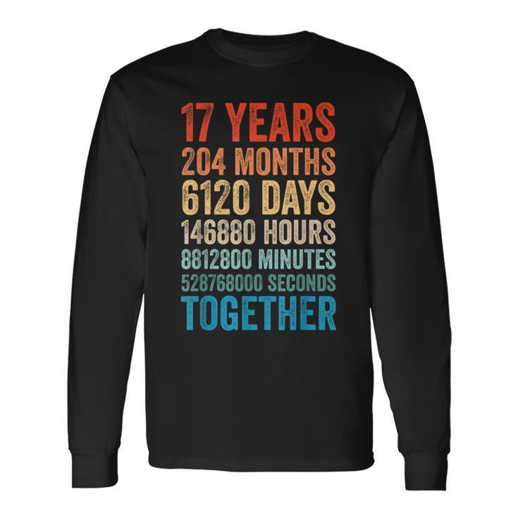 17年目の記念日 彼 彼女 カップル 17回目の結婚 長袖Tシャツ