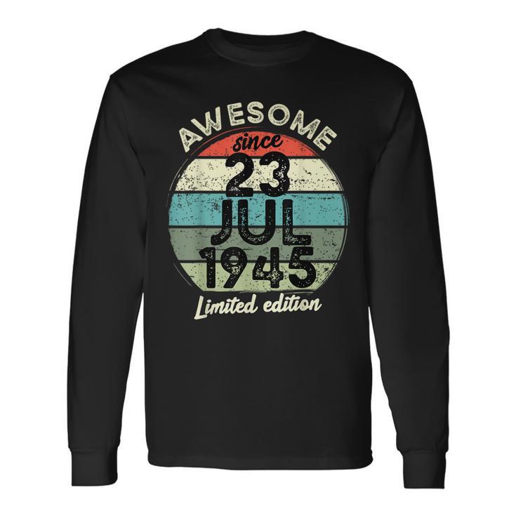 1945年7月23日 80歳の誕生日 80歳 2025年 誕生日 長袖Tシャツ ギフトのアイデア
