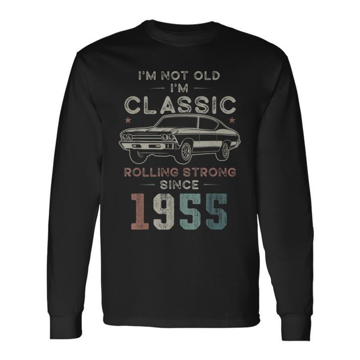 1955年生まれ、71歳の誕生日 クラシックカー 長袖Tシャツ