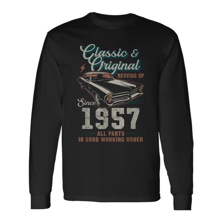 1957年生まれ ヴィンテージカー 69歳の誕生日 長袖Tシャツ