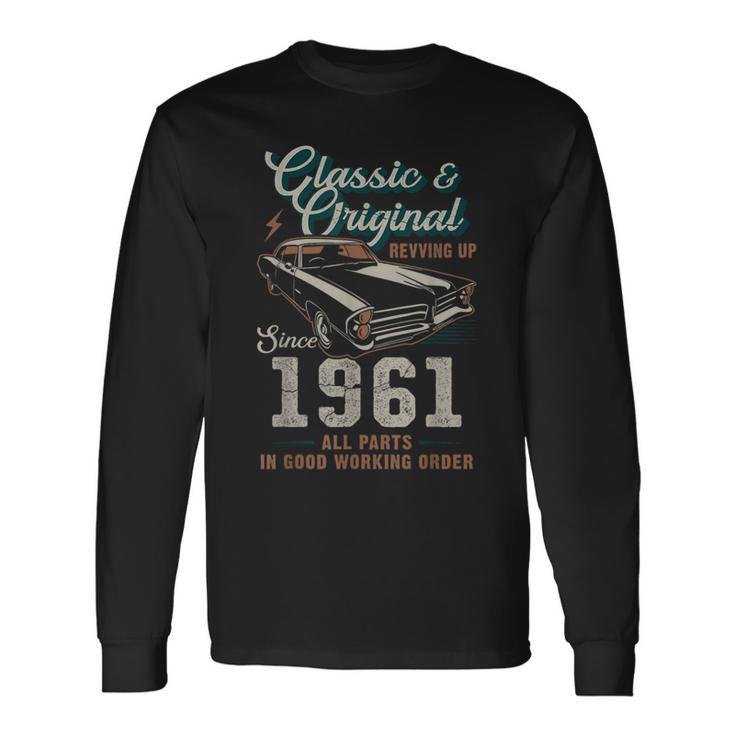 1961年生まれ ヴィンテージカー 65歳の誕生日 長袖Tシャツ