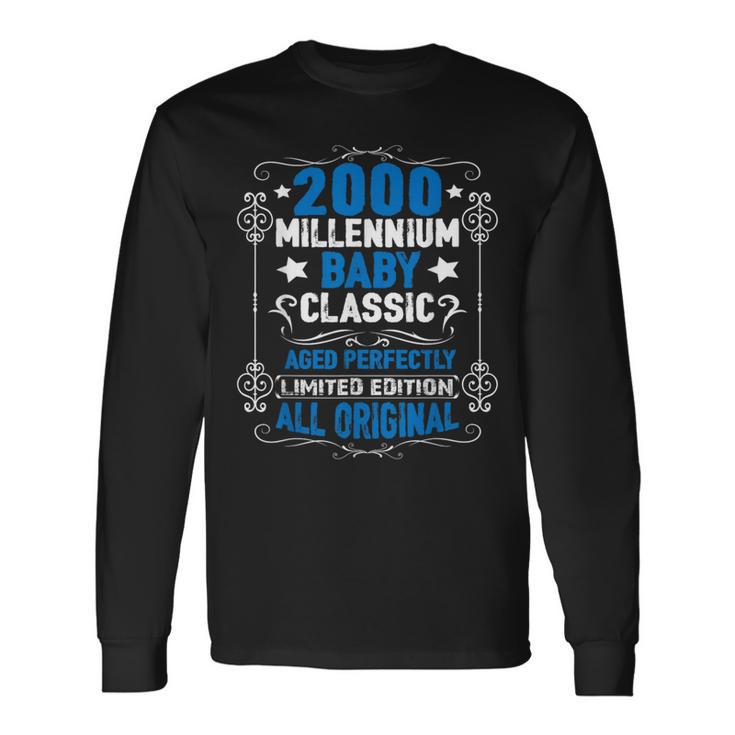2000年代に生まれたオリジナルパーツバースデーミレニアムベイビー 長袖Tシャツ