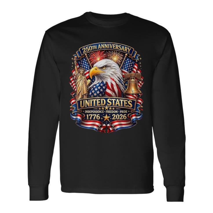 250 Anniversary Usa Patriotic Flag 250Th 4Th Of July Long Sleeve T-Shirt