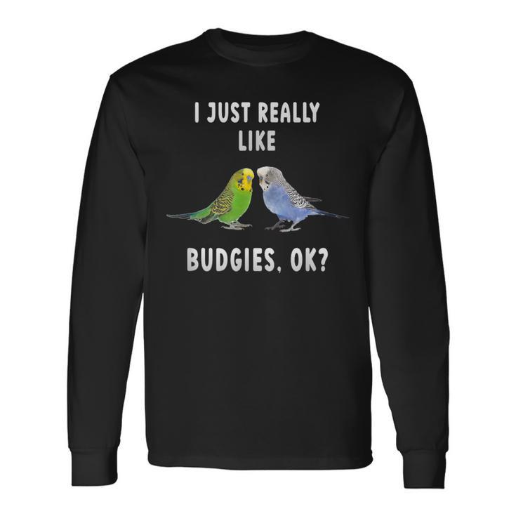 2つのセキセイインコ、面白いことわざ、楽しい、セキセイインコ 長袖Tシャツ
