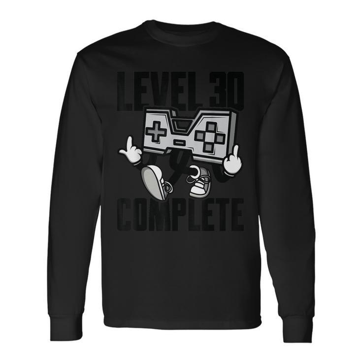 30歳の誕生日に贈るレベル30コンプリート衣装 30年目のゲーマー 長袖Tシャツ