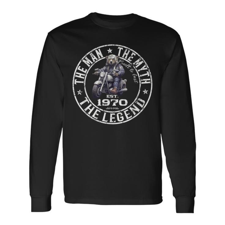55 歳の誕生日男性オートバイ バイクに乗る人 1970 長袖Tシャツ