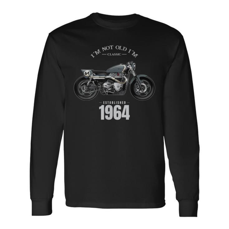 60 歳の誕生日男性オートバイ バイクに乗る人 1964 長袖Tシャツ ギフトのアイデア