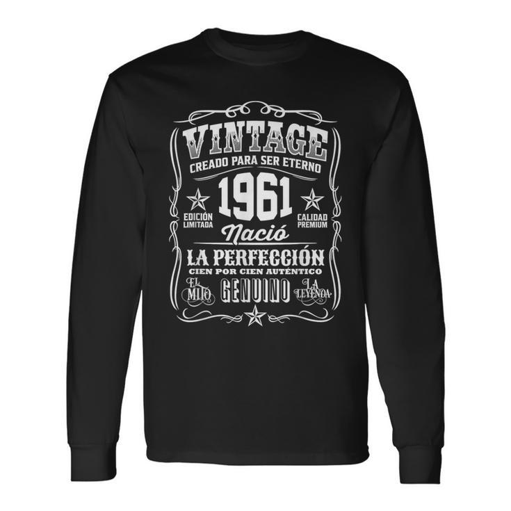 61 Cumpleaños Nacido En 1961Intage 61 Años Perfección Camiseta de manga larga