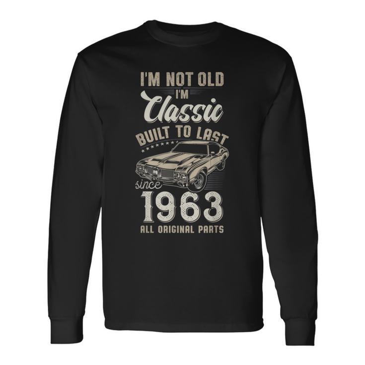 63歳の誕生日 1963年生まれのクラシックカー 長袖Tシャツ