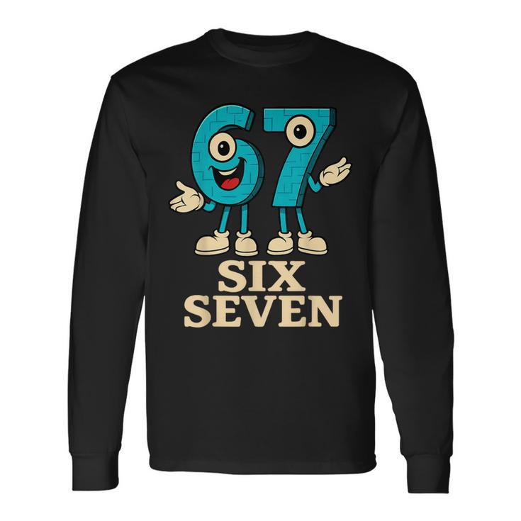 67 シックスセブン 6-7 面白いイタリアンブレインロットスラングゲームミーム 長袖Tシャツ