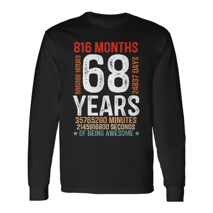 68歳の誕生日プレゼント 68歳 816ヶ月 レトロ ヴィンテージ 長袖Tシャツ