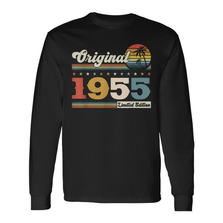 70 歳の誕生日 男性 オリジナル ヴィンテージ 1955 年 ギフト 長袖Tシャツ