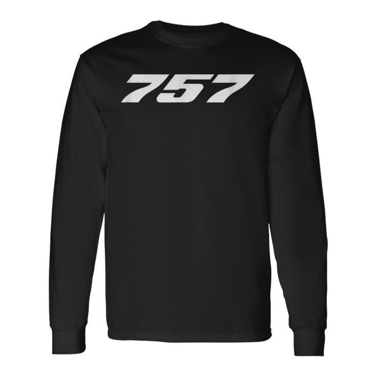 757 旅客機機 Avgeeks用 長袖Tシャツ