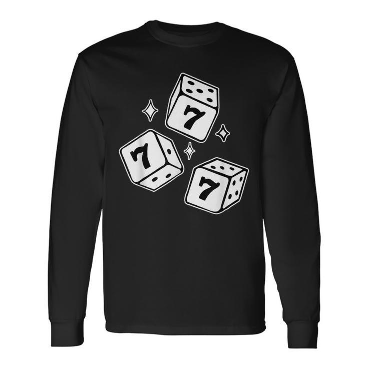 777 ラッキーダイス エンジェルナンバー ブラックワーク 長袖Tシャツ