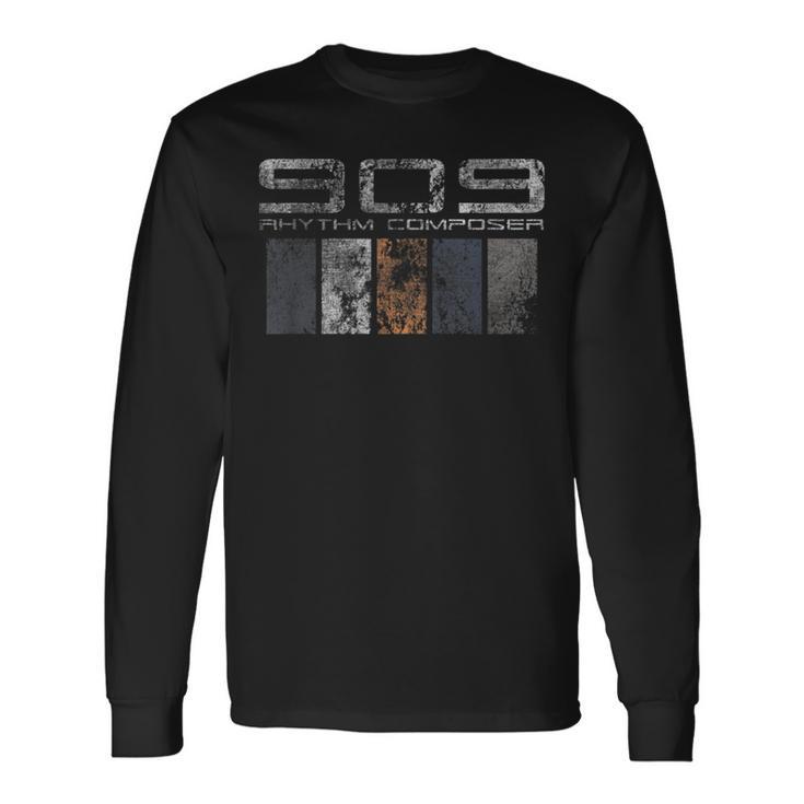 909レトロアナログリズム作曲家 長袖Tシャツ