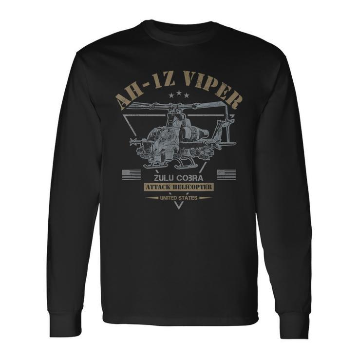 Ah-1Z ヴァイパー Ah-1Ziper Zulu Cobra 攻撃ヘリコプター 長袖Tシャツ