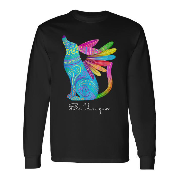 Alebrije Mexicano Perro -E Único Y Diferente México Frase Camiseta de manga larga