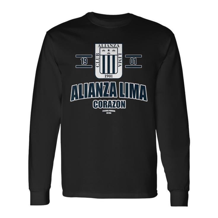 Alianza Lima Peru メンズ レディース サッカー ペルーエスクード 長袖Tシャツ
