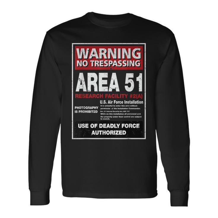 Alien Area 51 警告サイン ラスベガス Nv 長袖Tシャツ