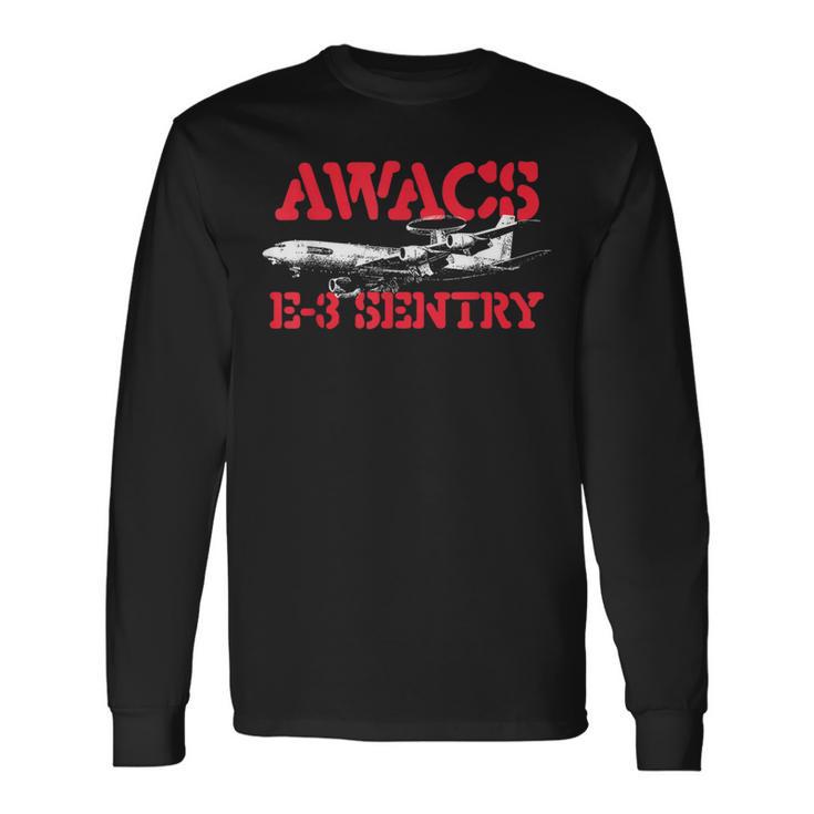 Awacs E-3Entry 米軍パイロット貨物機 長袖Tシャツ