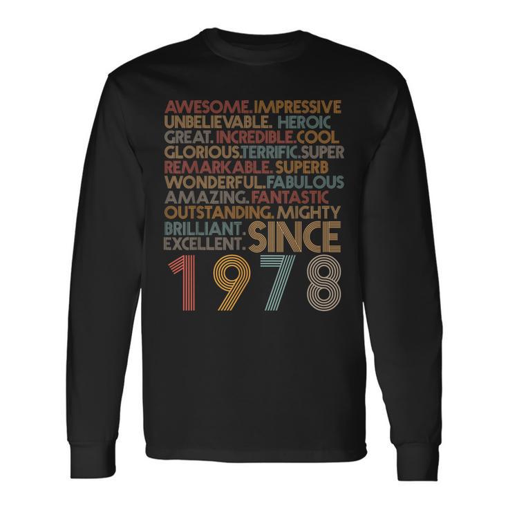 Awesomeince 1978 46Th Birthday Born In 1978 46 Years Old 長袖Tシャツ