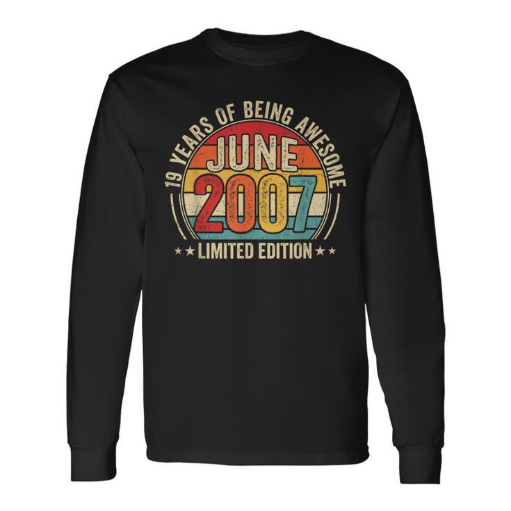 Awesomeince June 2007 ビンテージ レトロ 19歳の誕生日 メンズ 長袖Tシャツ