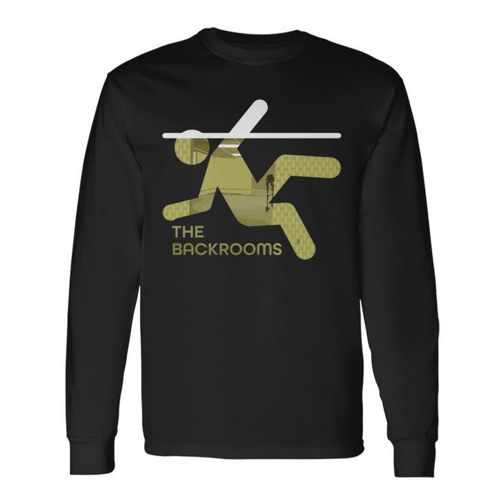 Backroomsのグラフィック。 長袖tシャツ 長袖Tシャツ