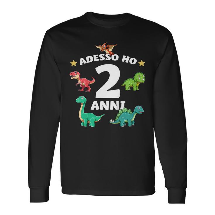 Bambino 2 Compleanno Bambini & Dinosauro Regalo Di 2 Anni Maglietta a maniche lunghe