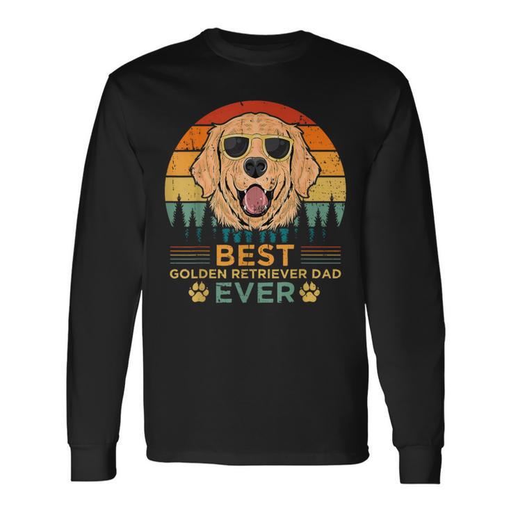 Best Golden Retriever Dad Everintage Dog Festa Del Papà Maglietta a maniche lunghe