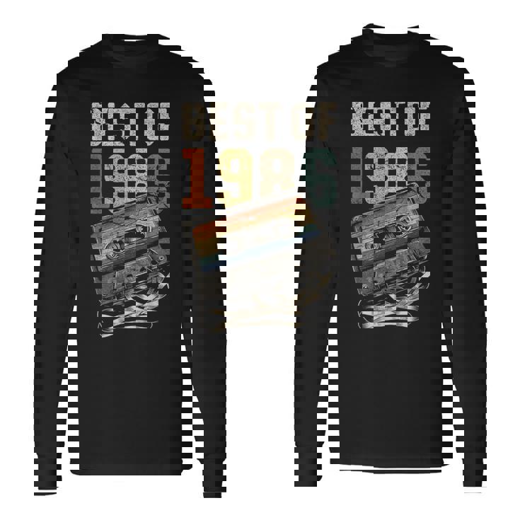 Best Of 1986 カセットテープ 40年 音楽 レトロ 誕生日 長袖Tシャツ