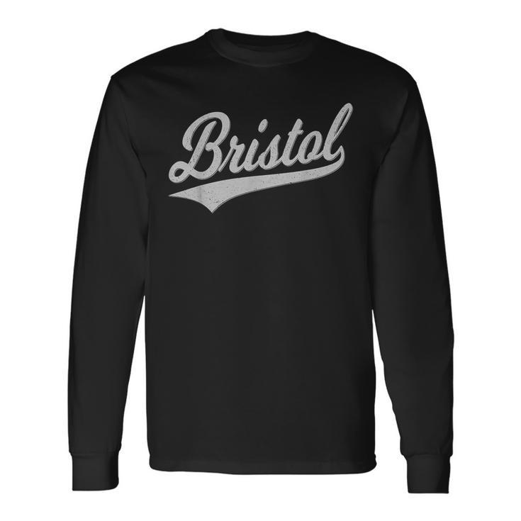 Bristol バーシティ スクリプト アスレチック スポーツ ジャージスタイル 長袖Tシャツ ギフトのアイデア