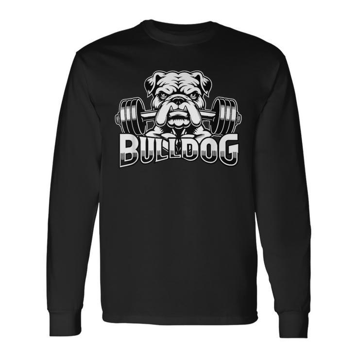 Bulldog ボディービルダー ウェイトリフティング ジム トレーニング フィットネス 長袖Tシャツ ギフトのアイデア