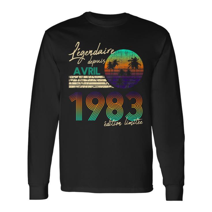 Cadeau Anniversaire Nées En Légendaire Depuis Avril 1983 T-shirt à manches longues